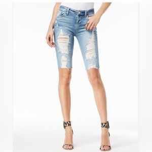 Guess destroyed denim Bermuda shorts